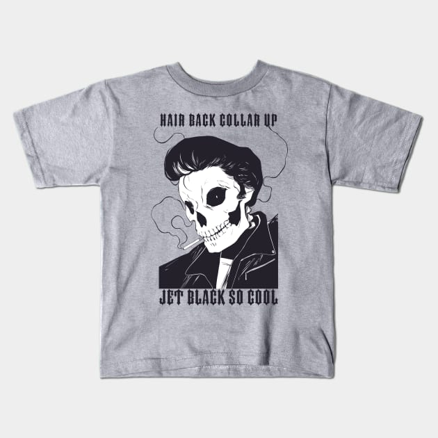 JET BLACK SO COOL Kids T-Shirt by grimshady